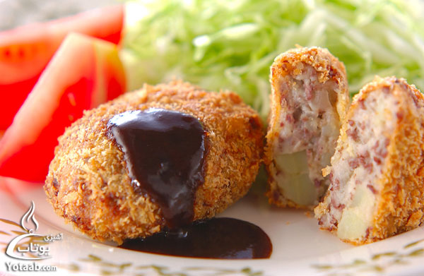 کروکت ژامبون و پنیر ژاپنی (کوروکه)